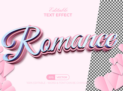 Romance Editable Text Effect Pink Style vector