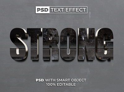 PSD Metal Text Effect Style bold