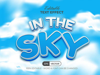 3D Text Effect In The Sky Style