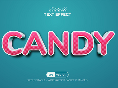 3D Text Effect Candy Style vector