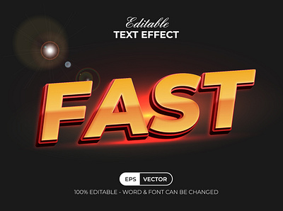 3D Text Effect Fast Style vector