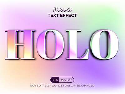 Holo 3D Text Effect Style