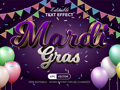 Mardi Gras Golden Text Effect Style