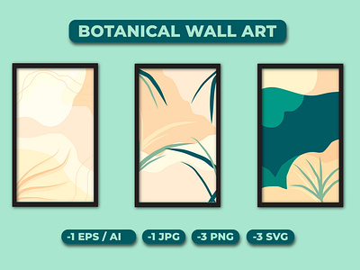 Abstract Botanical Wall Art Background