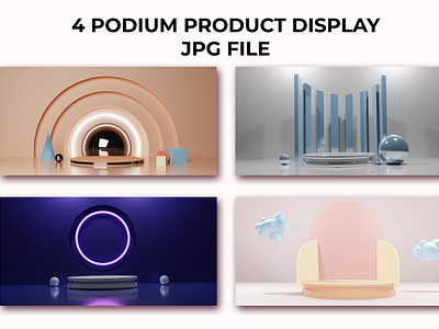 3d render podium mockup display