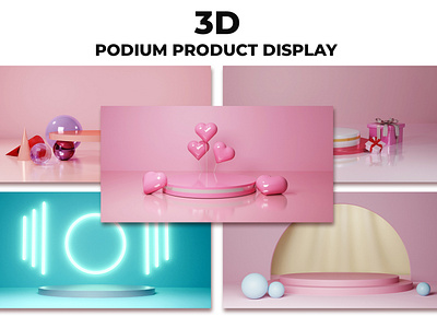 3D Render Podium Product Display Mockup