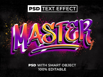 PSD Graffiti Text Effect Colorful Style art bold colorful design editable effect font graffiti letter lettering splash text type typeface typography