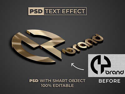 PSD Gold text effect logo mockup