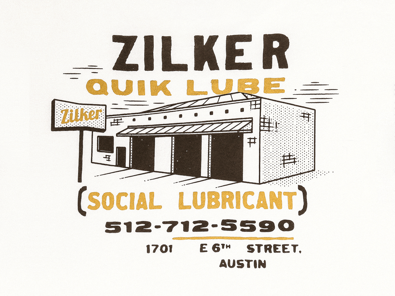 Zilker Quik Lube austin beer brewery friday grunge quick lube t shirt texas texture zilker
