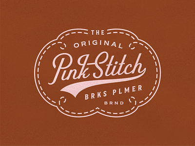 Pink Stitch badge brooks california full grain leather lettering palmer pink stitch texture thread west west coast