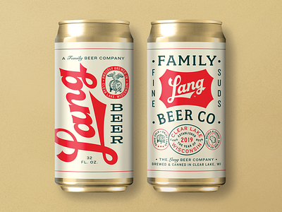 Lang Beer Cans austin badge beer branding cans classic crowler gold illustration lang lettering logo packaging retro texas vintage