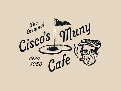 Cisco's Muny Cafe austin badge breakfast ciscos design food golf hospitality illustration lettering logo texas texture type