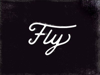 Fly black and white fish fishing fly lettering monoline simple texture type