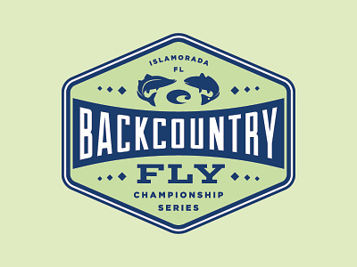 Backcountry Fly Championship Series badge color fish fly identity logo pastel type