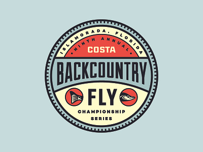 Backcountry Fly Championship Series 2 badge color fish fly identity logo pastel type