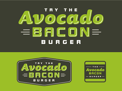 Avocado Bacon Burger avocado bacon badge burger identity logo restaurant typography