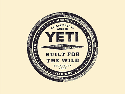 Yeti Compass 2 animal badge compass logo texture vintage wild yeti