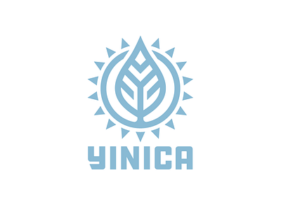 Yinica badge branding circle leaf logo nutrition outdoors plant simple sun y