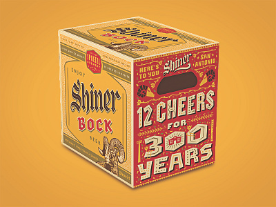San Antonio Anniversary Bock Box badge beer fiesta packaging san antonio shiner texas type