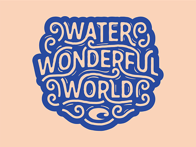 Water Wonderful World badge costa custom type florida ocean patch sea sticker sunglasses typography water whimsical