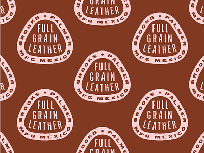 Brooks Palmer Badge badge coastal embossed identity leather logo pattern rough texture west coast