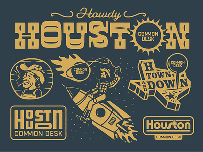 Common Desk Houston astroid astros co working common desk cowboy hot houston monday rockets space space city sun texas type typography western