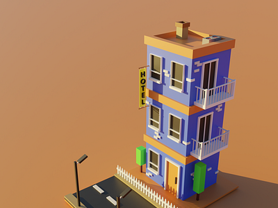 Stay Here! 3d blender design graphic design hotel illustration