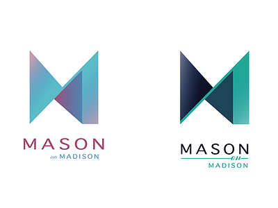 Logo for Mason on Madison architectural building gradient logo