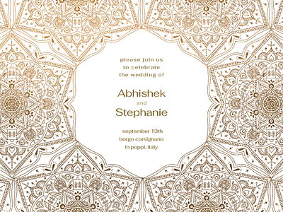 wedding invite invitation mandala pattern wedding