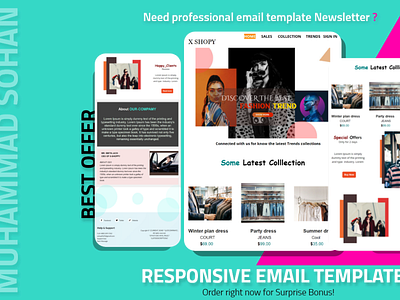 Email Newsletter Design with Mockups clean typography email design graphic design newsletter design professional design ui