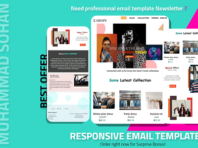 Email Newsletter Design with Mockups