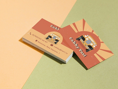 Business card Vector illustration Taxi Car Vintage style