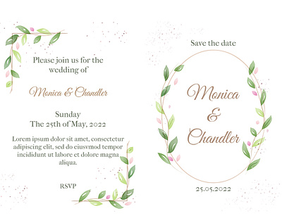 Wedding invitation in rustic style vector illustration beautiful branding card design green illustration invitation invite logo love nature rustic vacation vector wedding