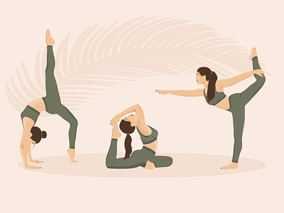 Yoga time ;) biege design fitness flat girl graphic design health illustration illustrator lotus palm pose sport vector woman women yoga