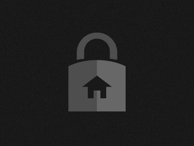 Home Security dark gray home house lock logo security