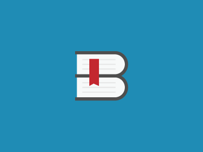 Bookmark blue book bookmark logo mark red
