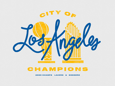 City of Champions - Los Angeles dodgers hand drawn type hand type la lakers lettering los angeles poster screenprint script lettering texture trophy vector