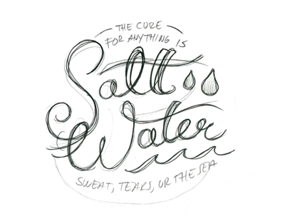 Salt Water Cure Letters Sketch endreoladesign lettering process salt water cure