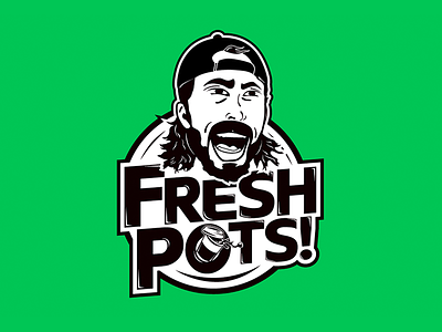 Dave Grohl Fresh Pots Team Logo coffee dave grohl foo fighters fresh pots logo ultimate frisbee vector illustration