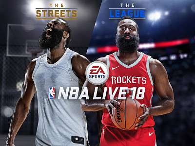 NBA LIVE 18 basketball branding compositing ea sports harden key art nba video game