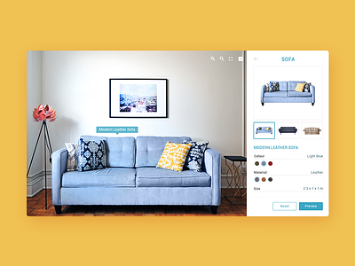 Interior Customize color furniture interior material panel popup sofa website