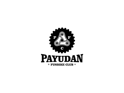 Payudan Funbike Club bike branding design flat gear icon identity logo minimal mountain mountainbike typography vector