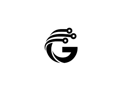 Letter G + Technology branding design flat icon identity letter logo mark minimal technology typography