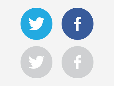 Twitter + Facebook Round Illustrator (.Ai) Icons