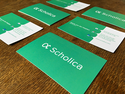 Scholica Business Cards business cards green logo mint scholica