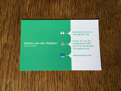 Detail Business Card Scholica Business Card business cards green logo mint scholica