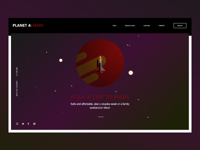 Daily UI #003 Landing Page - Planet 4 Mars 003 daily ui daily ui 003 landing page mars space website