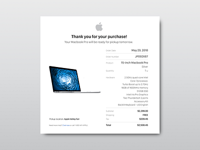 Daily UI 017 - Email Receipt dailyui dailyui017 dailyuichallenge emailreceipt