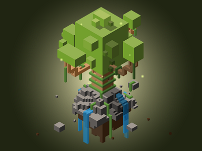 Isometric Tree Ruin illustration isometric design isometric illustration ruins tree