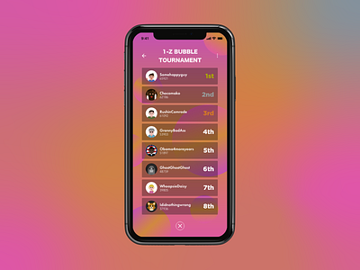 Daily UI 019 - Leaderboard 1-Z Bubble Game